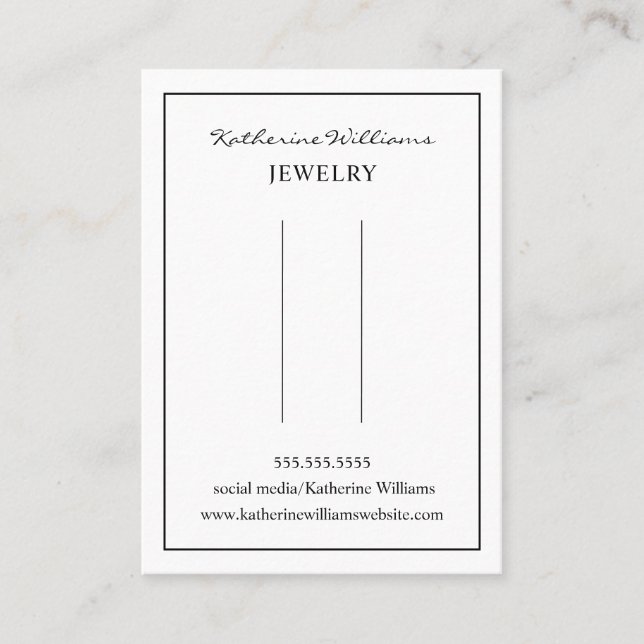 Simple White  Hair Clip| Barrette  Display Card (Front)