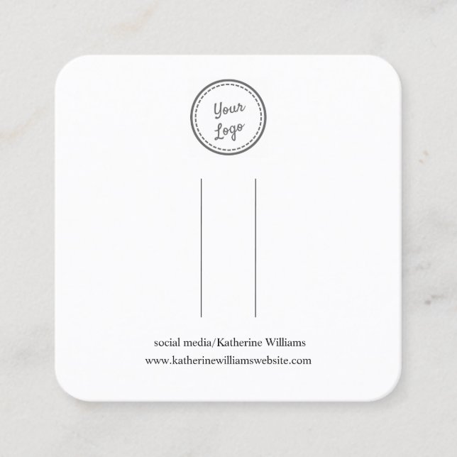 Simple White  Hair Clip Display  |Add Your Logo Square Business Card (Front)