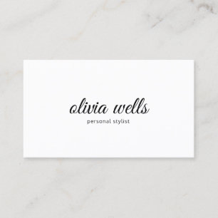 Simple White Handwritten Calligraphy Business Card