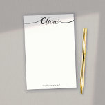 Simple White  Handwritten Script Calligraphy Notep Post-it Notes<br><div class="desc">Easily customise calligraphy text by arranging swashes to connect to first and last letters. If you need any help, feel free to contact me! For additional matching marketing materials, custom design or logo enquiry, please contact me at maurareed.designs@gmail.com and I will reply within 24 hours. For shipping, card paper enquires...</div>