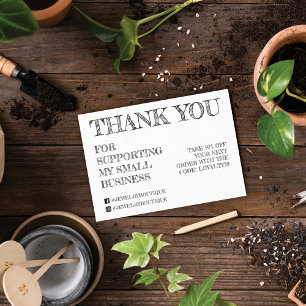 Simple White Handwritten Sketch Customer Thank You Business Card