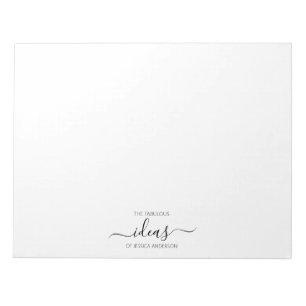 Simple white ideas name paper pad