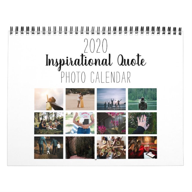 Simple White Inspirational Quote 2021 Photo Calendar (Cover)