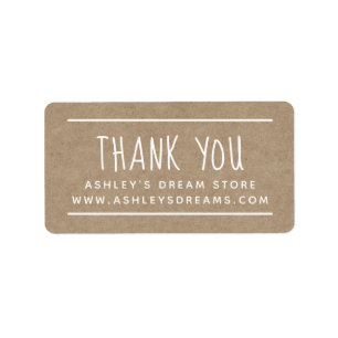 Simple White Kraft Paper Thank You Sticker
