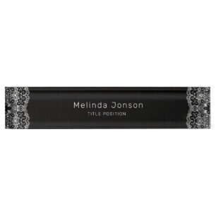 Simple White Lace Nameplate