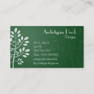Simple White Leaves Business Card