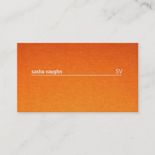 Simple White Line / Textile Gradient Business Card (Front)