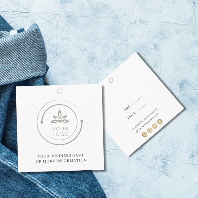 Simple White Logo Social Media Hanging Price Tag (Creator Uploaded)
