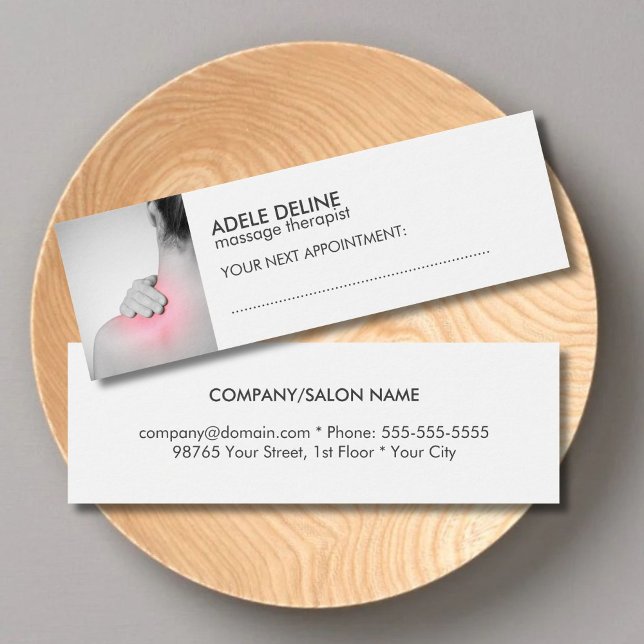 Simple White Massage Therapist Appointment Card (Creator Uploaded)