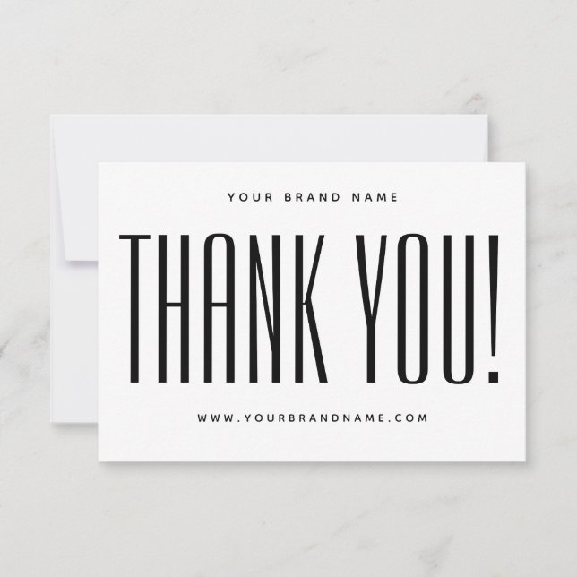 Simple white minimalist business thank you card  (Front)