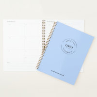 Simple White Minimalist Custom Logo Branded Blue