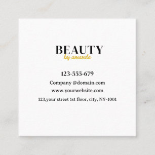 Simple White Minimalist Makeup Hair Beauty Salon Appointment Card