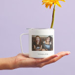 Simple White Minimalist Photo Text Keepsake Coffee Mug<br><div class="desc">Simple White Minimalist Photo Keepsake Stylish Coffee mug, a beautiful personalised gift for best friends, bff, family, couple, girlfriend, boyfriend, coworker, boss and more, as a trip keepsake, congratulation gifts, birthday, anniversary, Christmas one of a kind gift. Create your own custom photo coffee mug and add your own text, or...</div>