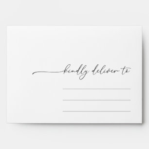 Simple White Minimalist Wedding Envelope