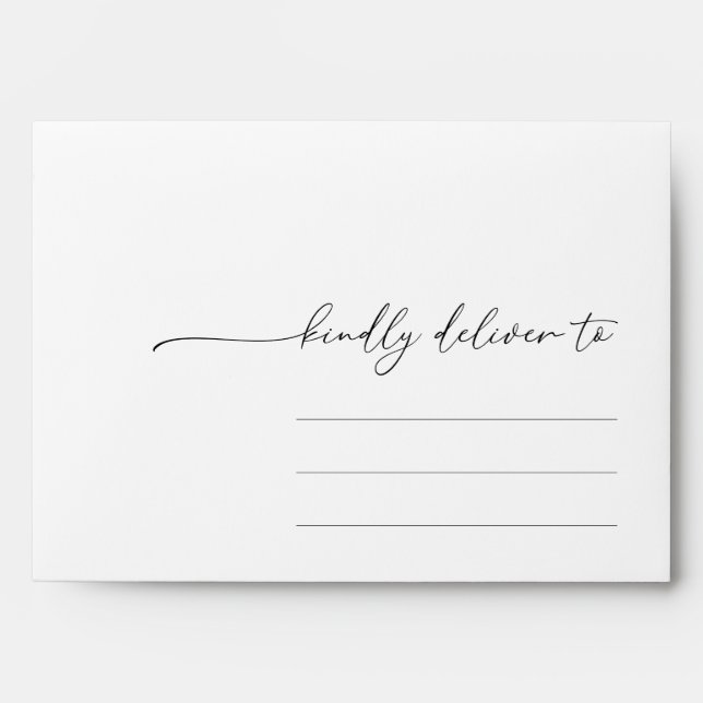 Simple White Minimalist  Wedding Envelope (Front)