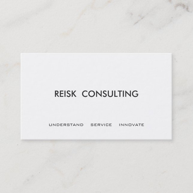 Simple White Modern Consulting Professional Business Card (Front)