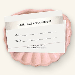Simple White Modern FAUX Silver Stripe Appointment Card