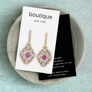 Simple White Modern Long Earring Display Card