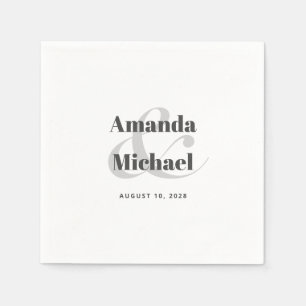 Simple White Modern Minimalist Wedding Napkin