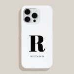 Simple White Modern Monogram iPhone 15 Pro Max Case<br><div class="desc">Simple Modern Initial Monogram Phone Case. Create your own personalised iPhone Case with custom initial name.</div>