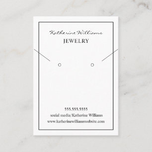 Simple White  Necklace & Earring  Display Card