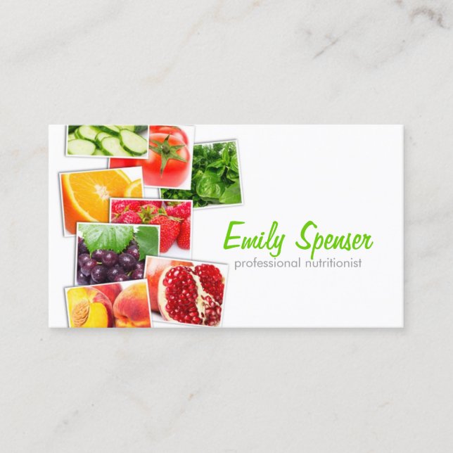 Simple White Nutritionist Business Card (Front)