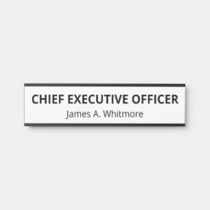 Simple White Office Name Title Door Sign