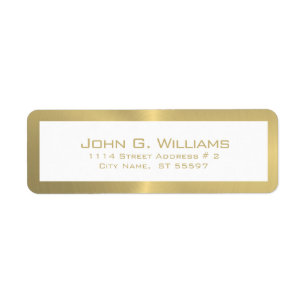 Simple white on gold label
