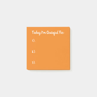 Simple White & Orange Gratitude Post-it Notes
