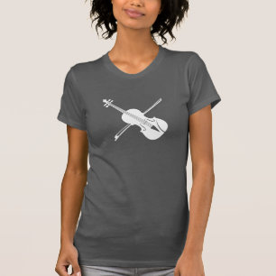 Simple white out violin fiddle t-shirt