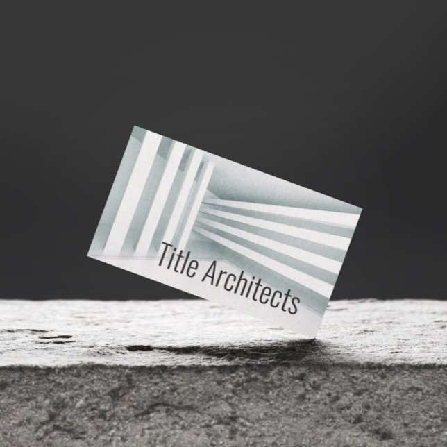 Simple White Parallel Lines Design Architect Card (Perfect for business)