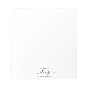 Simple white personalised paper pad