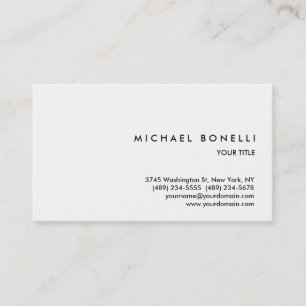 Simple White Professional Business Card