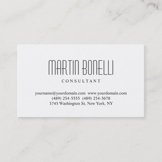Simple White Professional Business Card (Front)