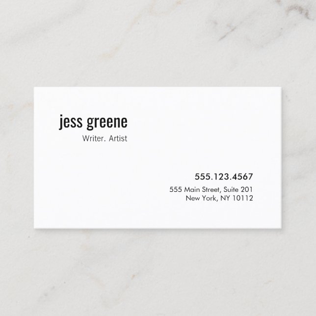 Simple White Professional Social Media Icons Business Card (Front)