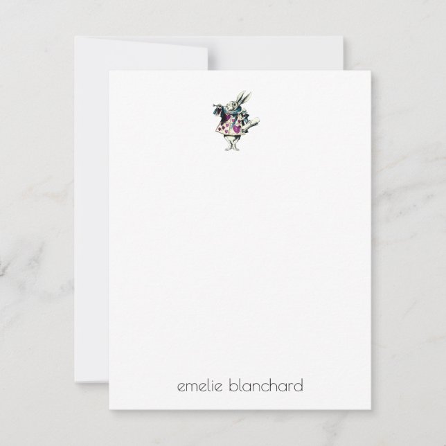 Simple White Rabbit Personalised Card (Front)
