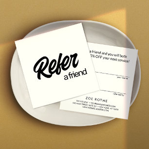Simple White Refer a Friend Referral Card