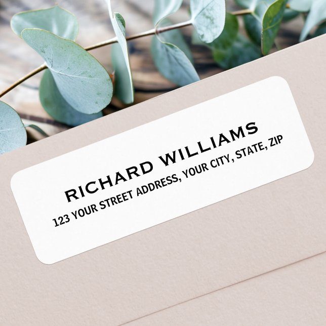 Simple white return address (Simple white return address label)