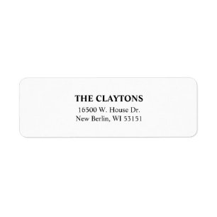 Simple White Return Address Labels