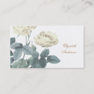 Simple White Rose Business Card