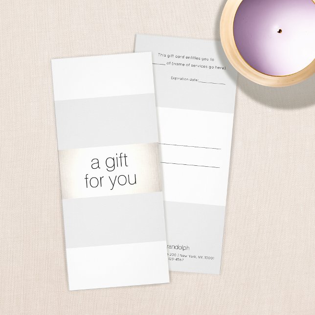 Simple White Silver Salon Spa Gift Certificate (Creator Uploaded)