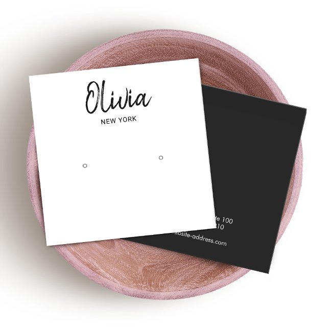 Simple White Square Stud Earring Display Card (Creator Uploaded)