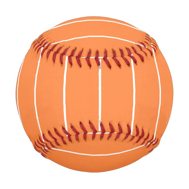 Simple White Stripes on Orange Background Baseball (Front)