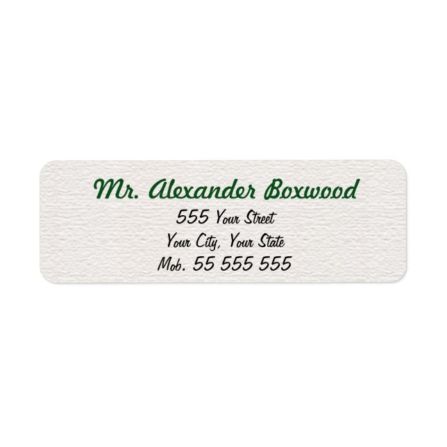 Simple White Structure Green Name (Front)