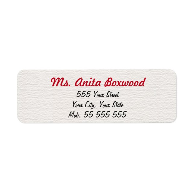 Simple White Structure Red Name (Front)