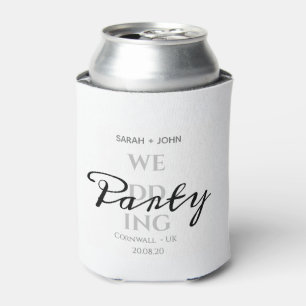 Simple White Summer Wedding Party Can Cooler