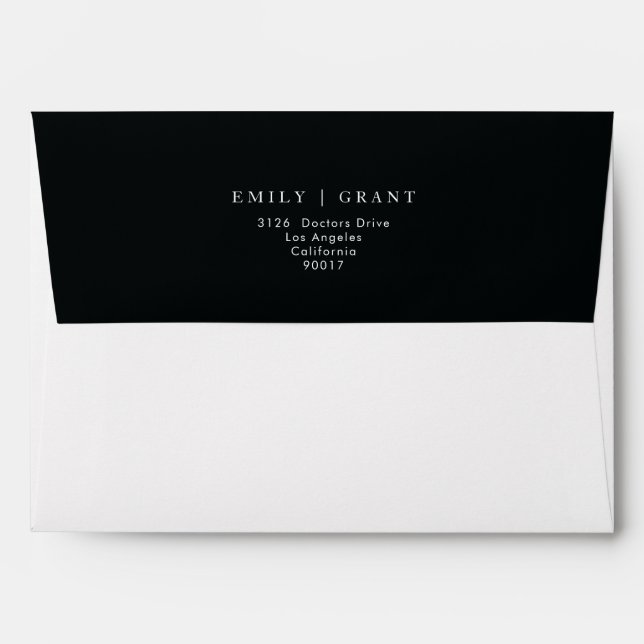 Simple White Text and Mixed Modern Invitation Envelope (Back (Top Flap))