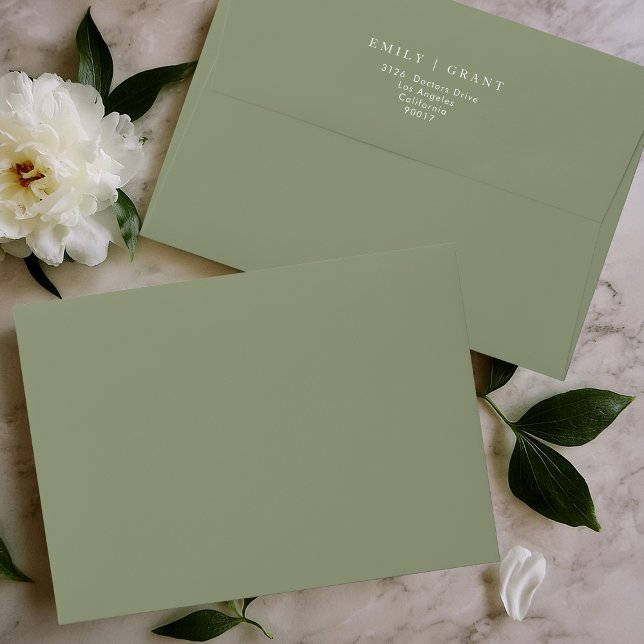 Simple White Text and Sage Green Modern Envelope (Creator Uploaded)