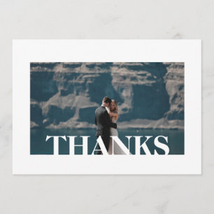 SIMPLE WHITE THANK YOU PHOTO MESSAGE CARD