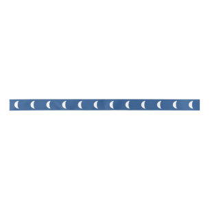Simple White Tiled Crescent Moon Ribbon Satin Ribbon